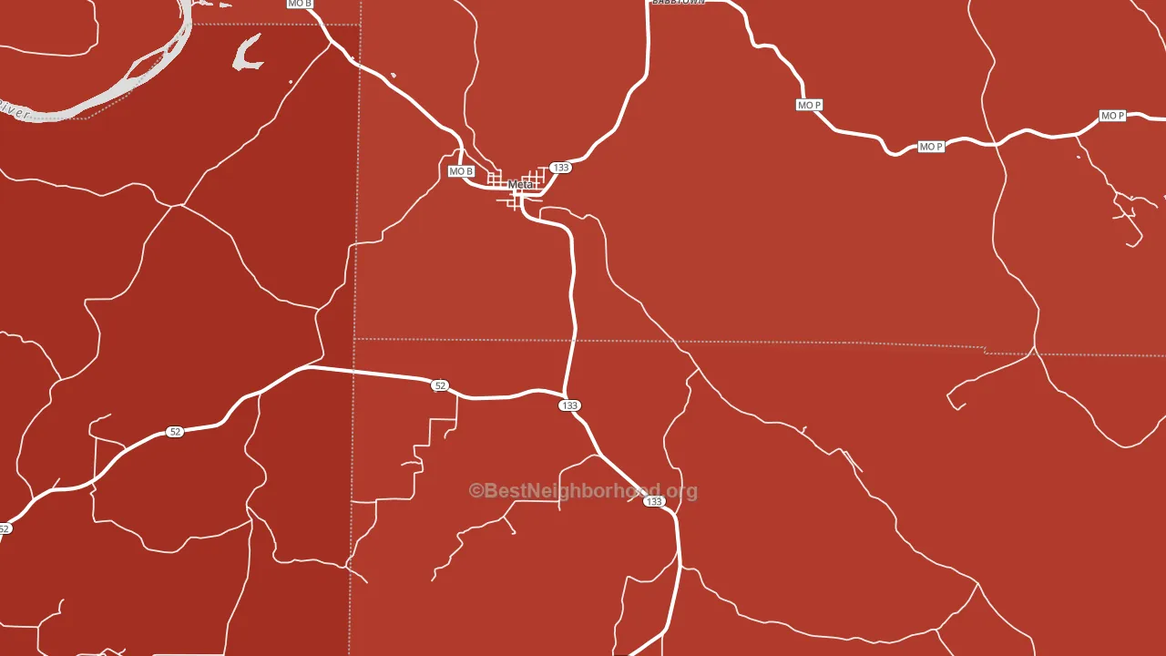 Meta, MO block-group political-lean map