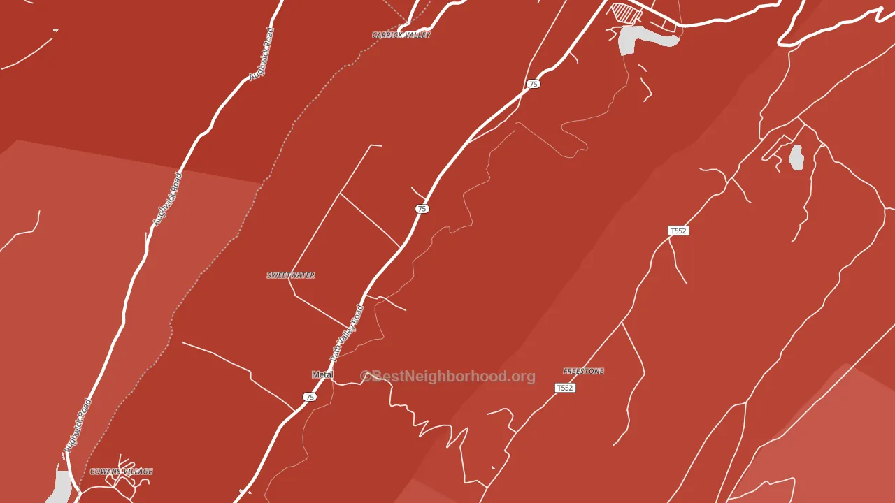 Metal, PA block-group political-lean map