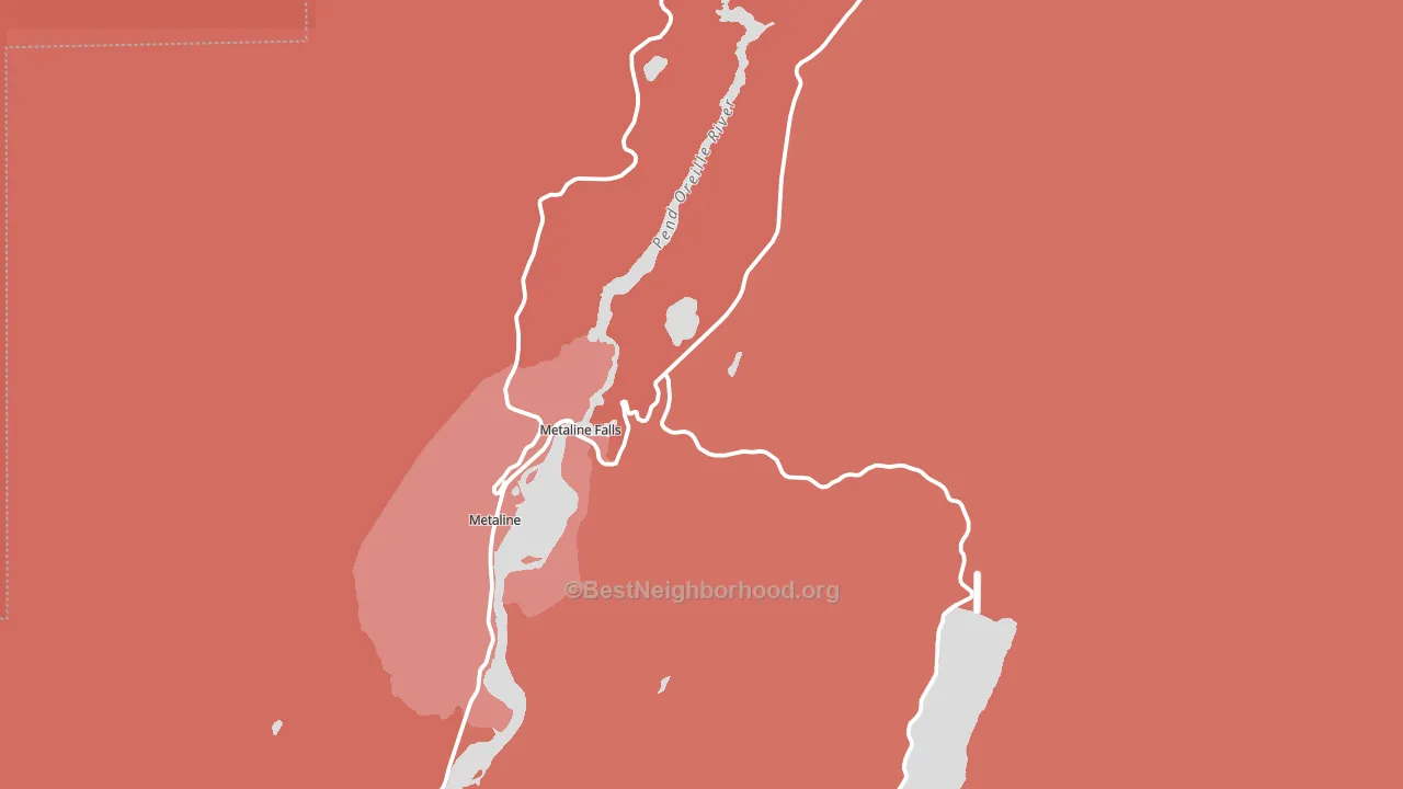 Metaline Falls, WA block-group political-lean map