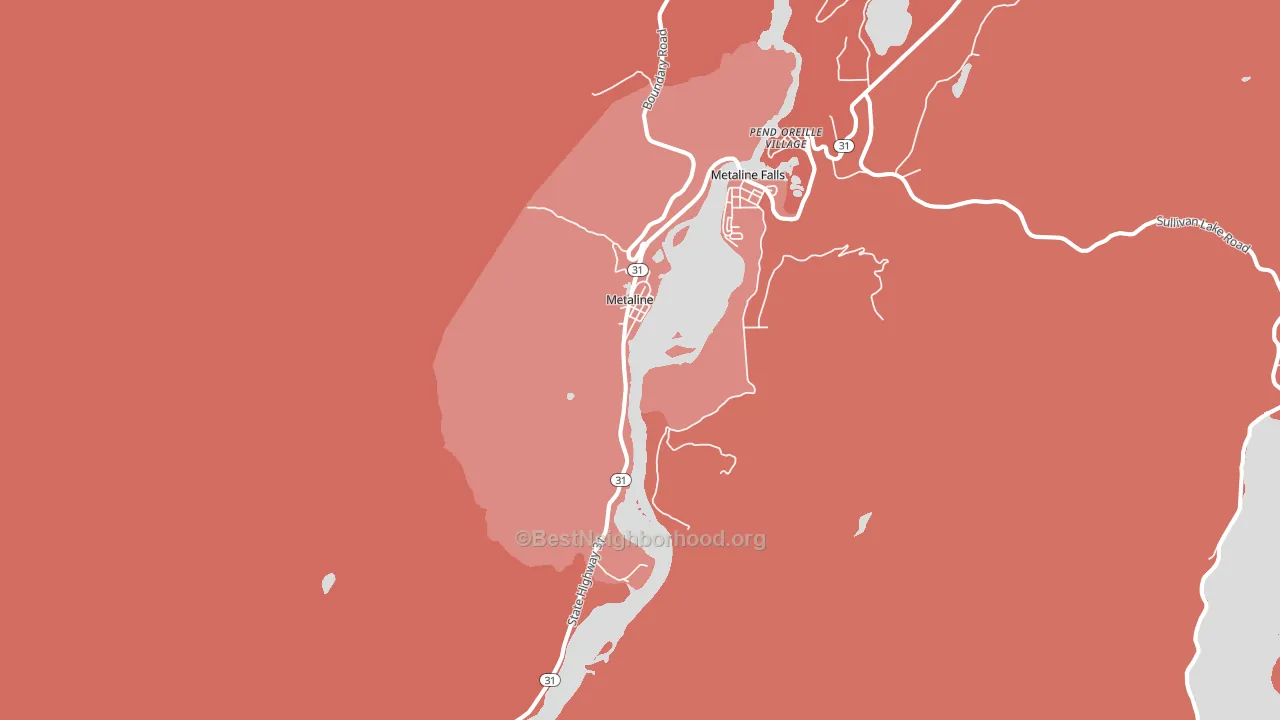 Metaline, WA block-group political-lean map