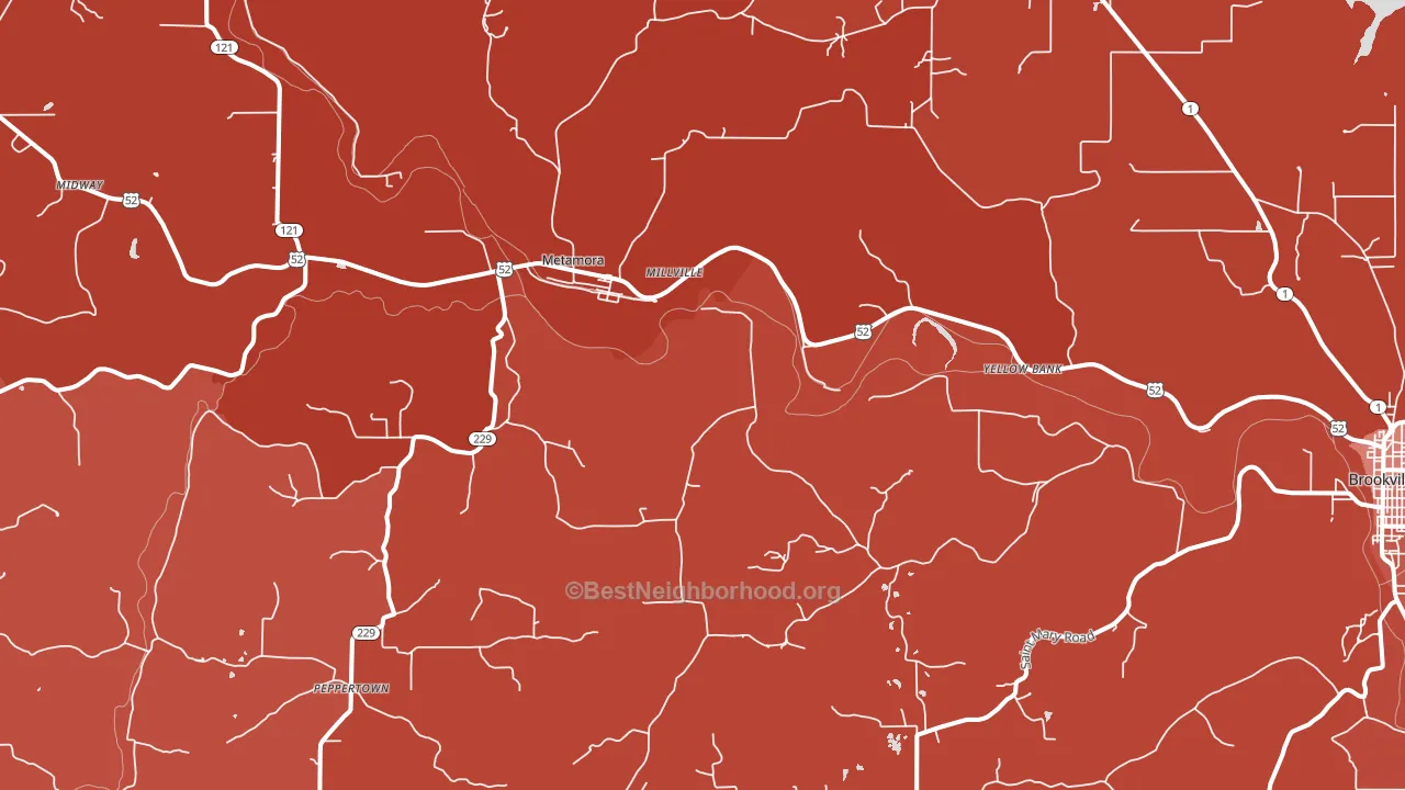 Metamora, IN block-group political-lean map