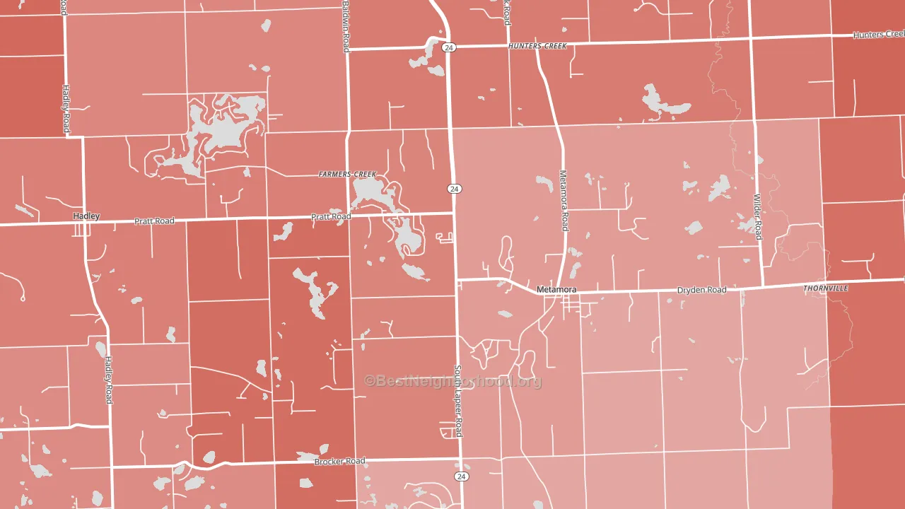 Metamora, MI block-group political-lean map