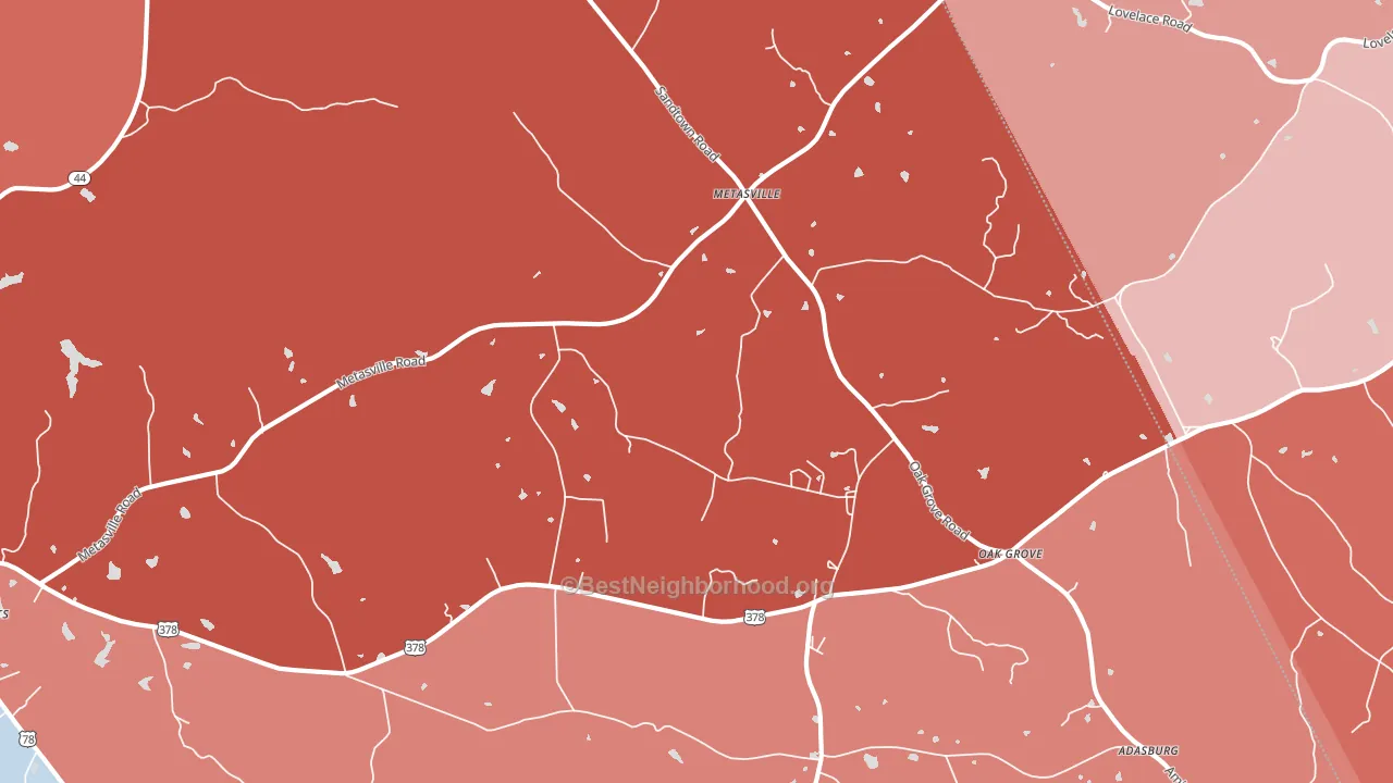 Metasville, GA block-group political-lean map