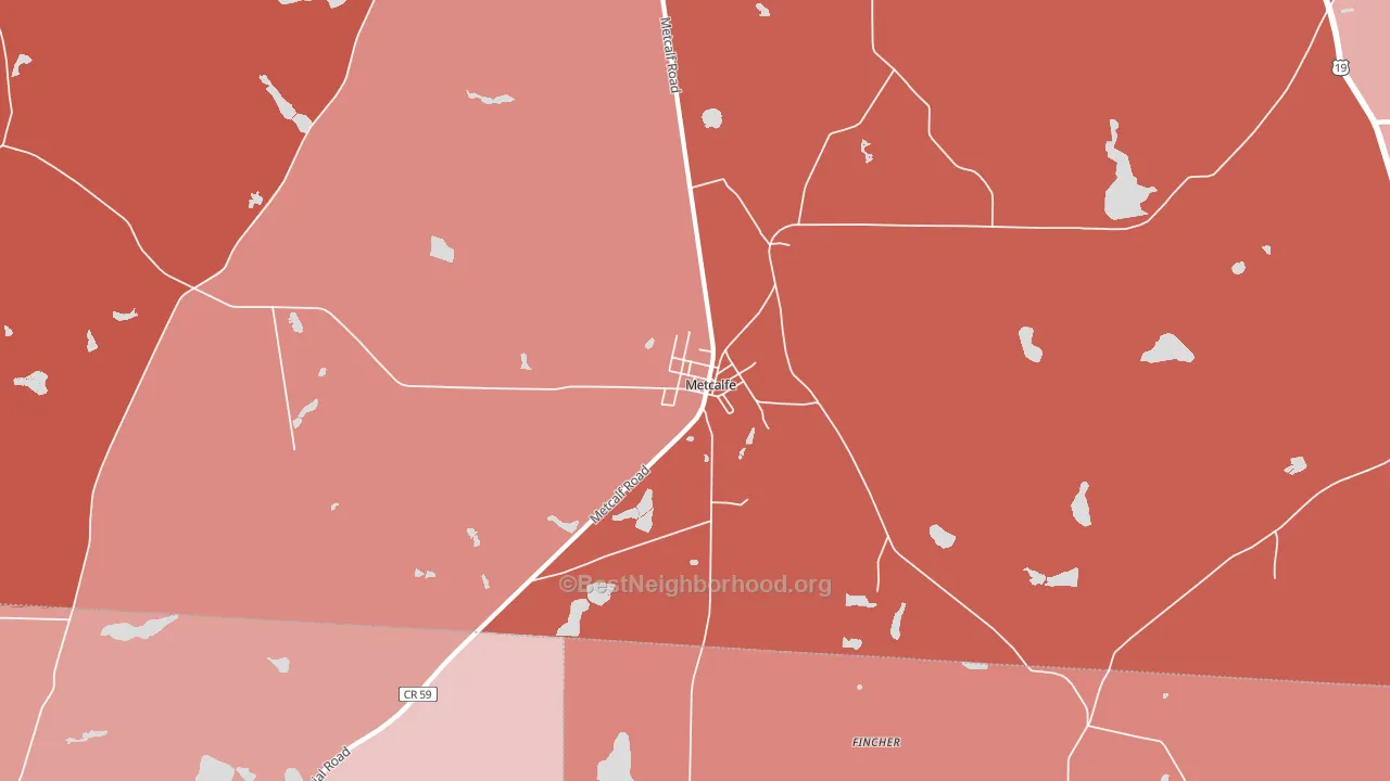 Metcalf, GA block-group political-lean map