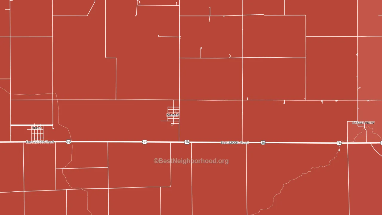 Metcalf, IL block-group political-lean map
