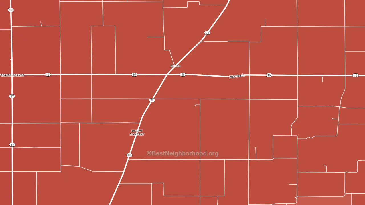 Metea, IN block-group political-lean map