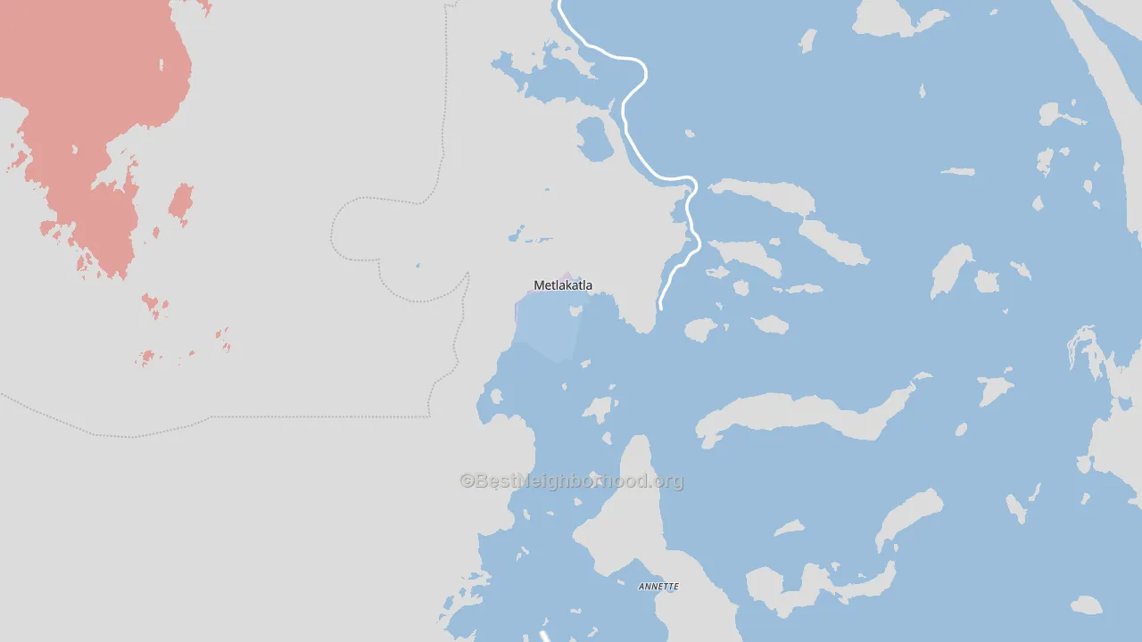 Metlakatla, AK block-group political-lean map