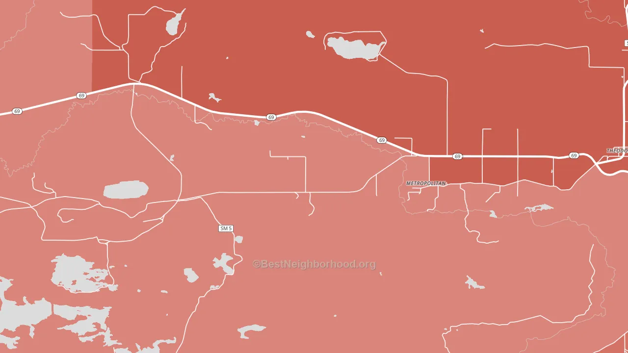 Metropolitan, MI block-group political-lean map