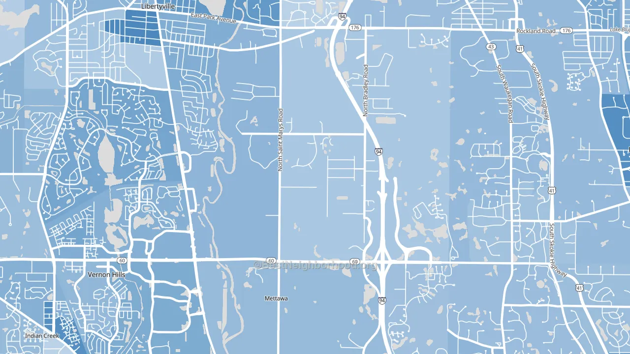 Mettawa, IL block-group political-lean map