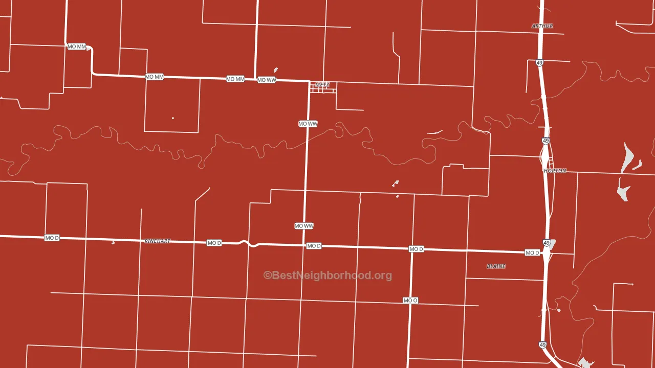 Metz, MO block-group political-lean map