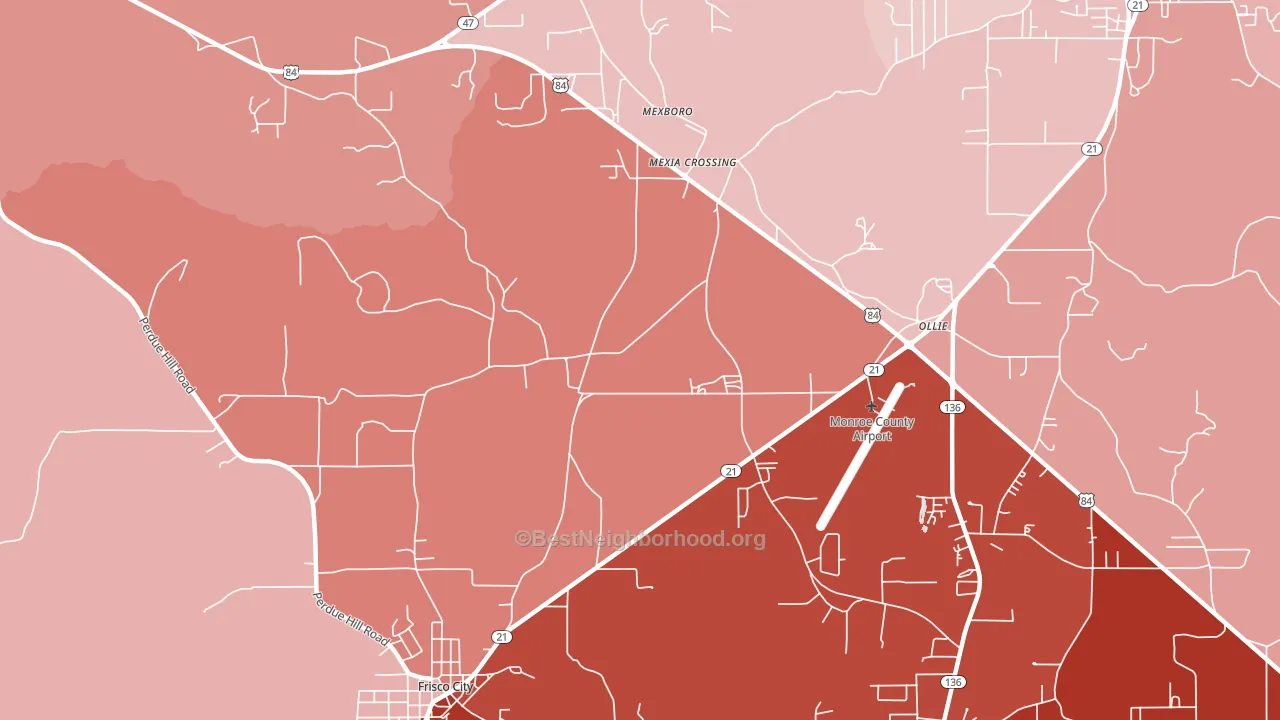 Mexia Crossing, AL block-group political-lean map