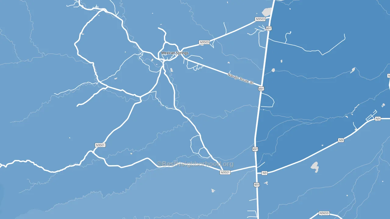Mexican Springs, NM block-group political-lean map