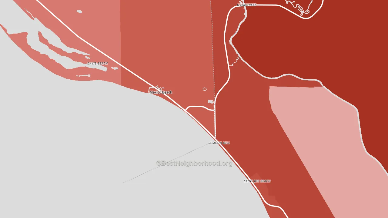 Mexico Beach, FL block-group political-lean map