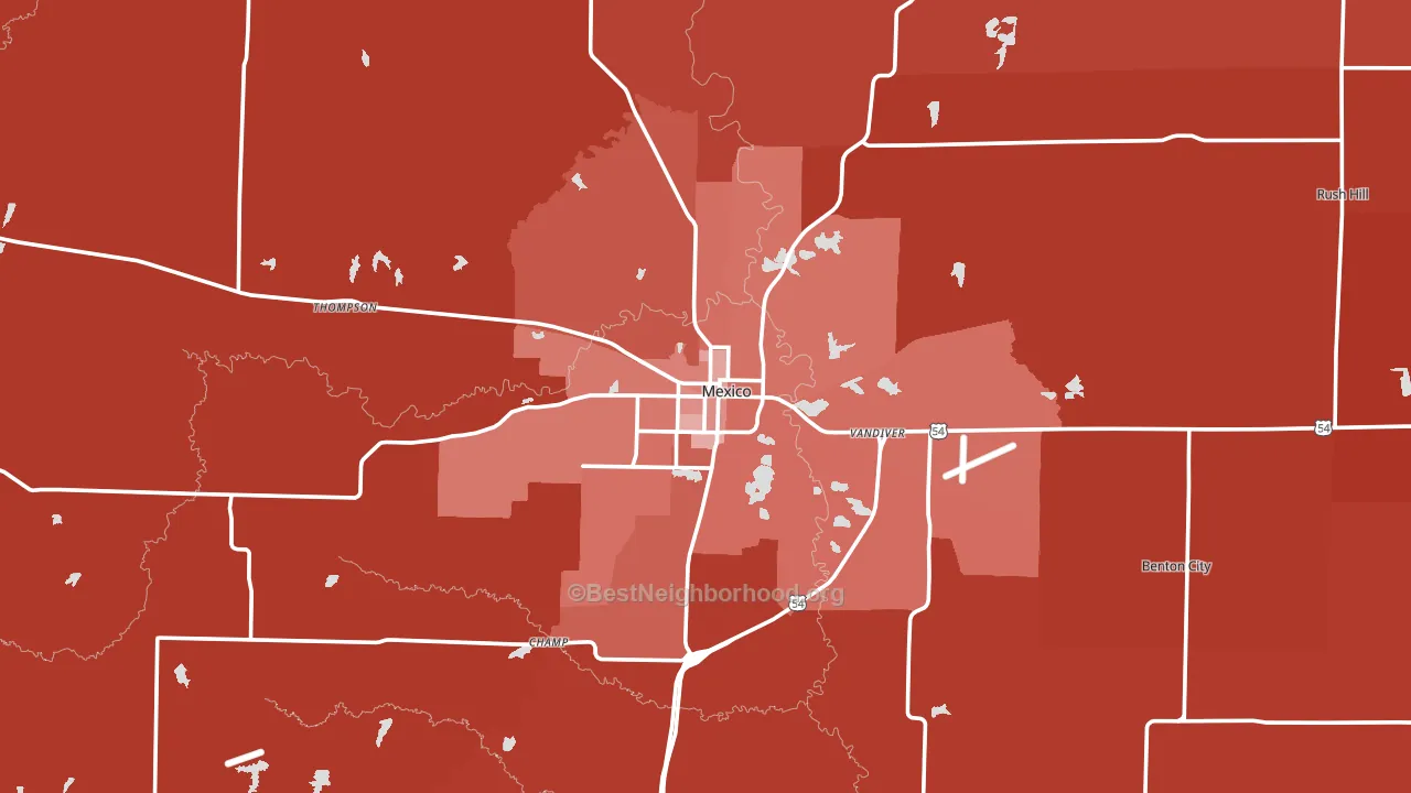 Mexico, MO block-group political-lean map