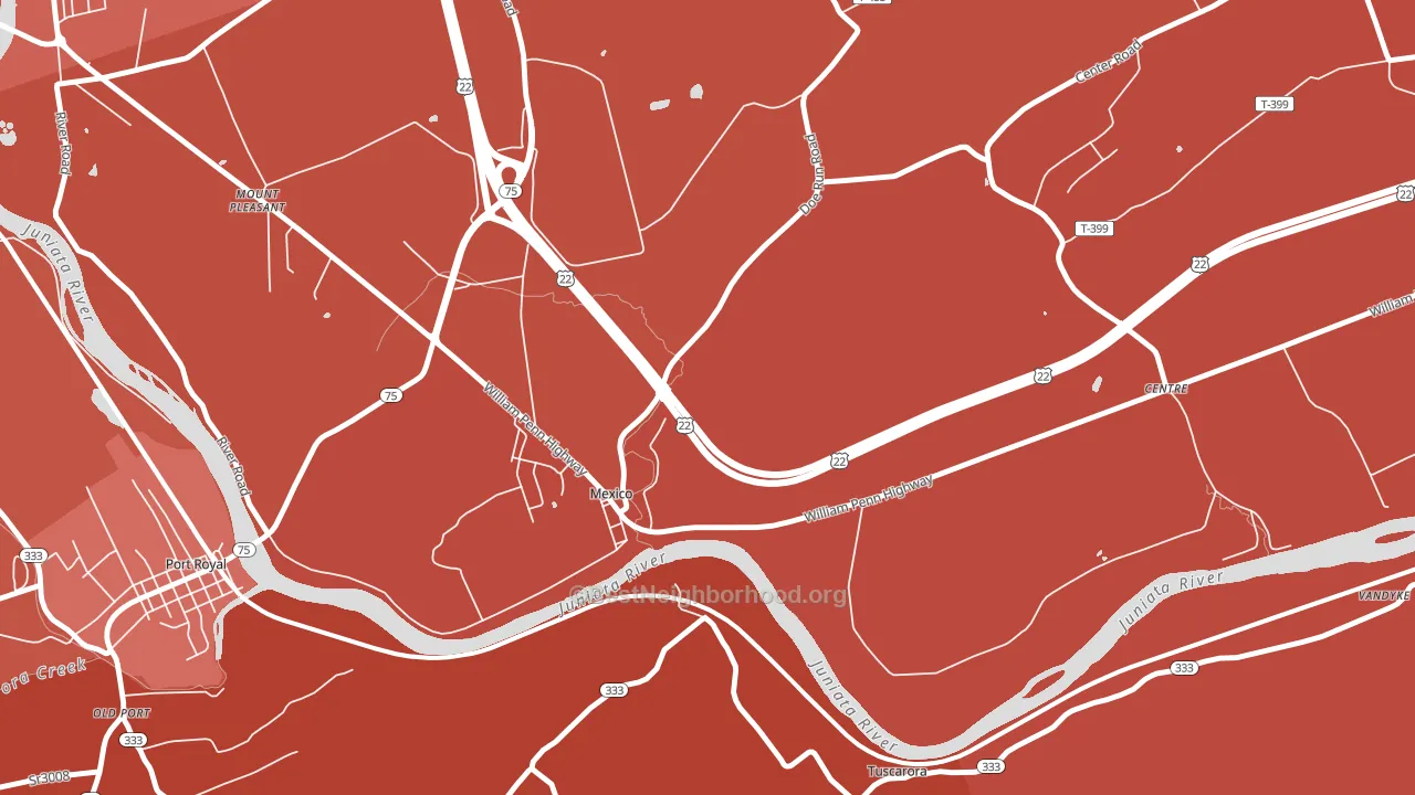 Mexico, PA block-group political-lean map