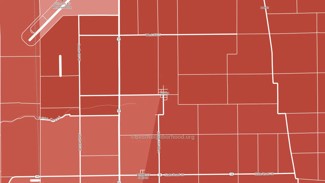 Miami, IN block-group political-lean map