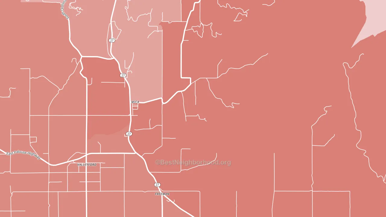 Mica, WA block-group political-lean map
