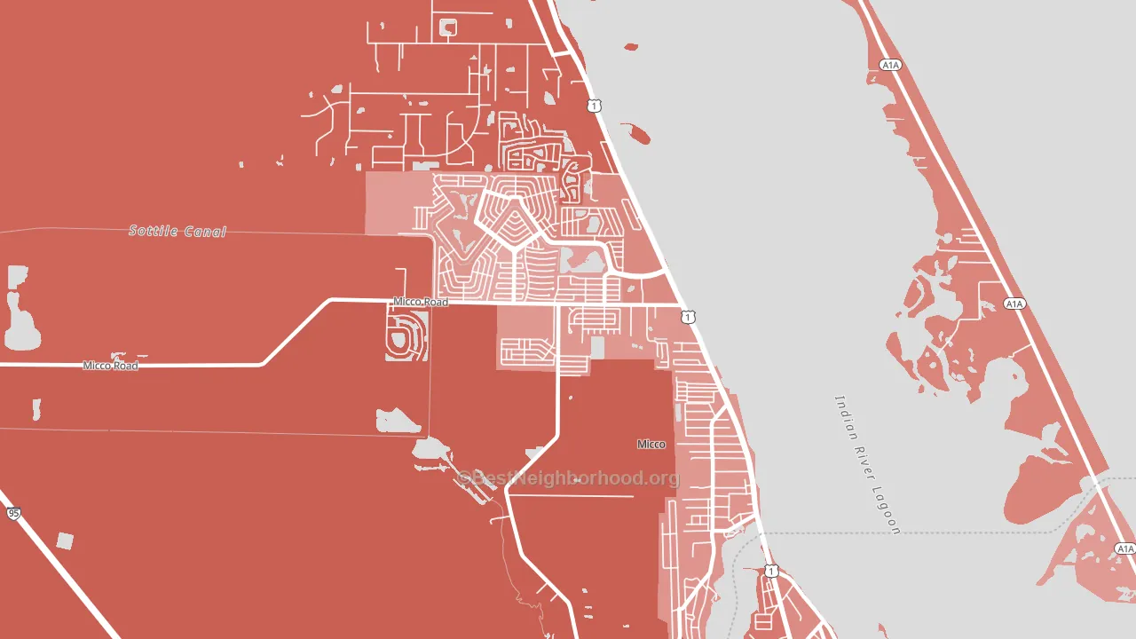 Micco, FL block-group political-lean map