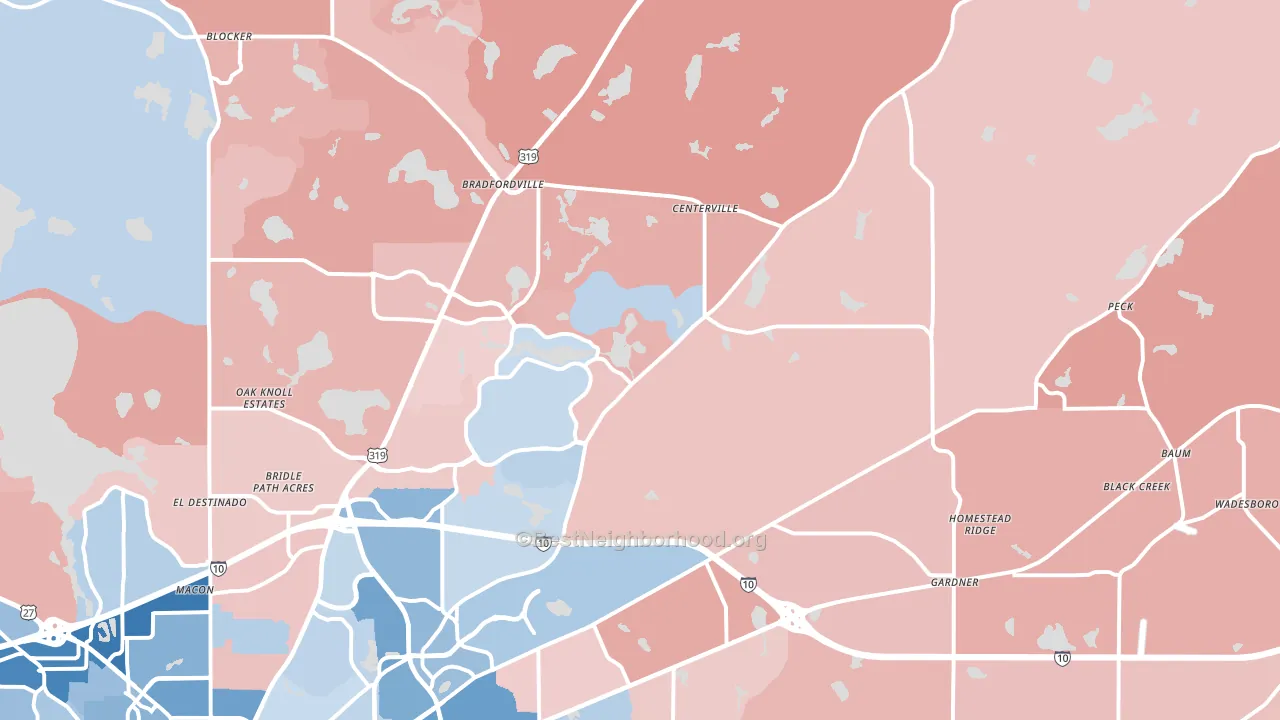 Miccosukee Cpo, FL block-group political-lean map
