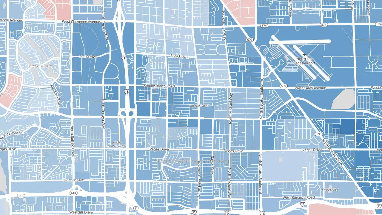 Michael Way, Las Vegas, NV block-group political-lean map