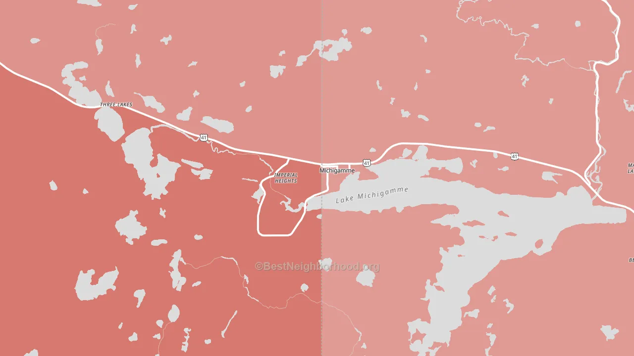 Michigamme, MI block-group political-lean map