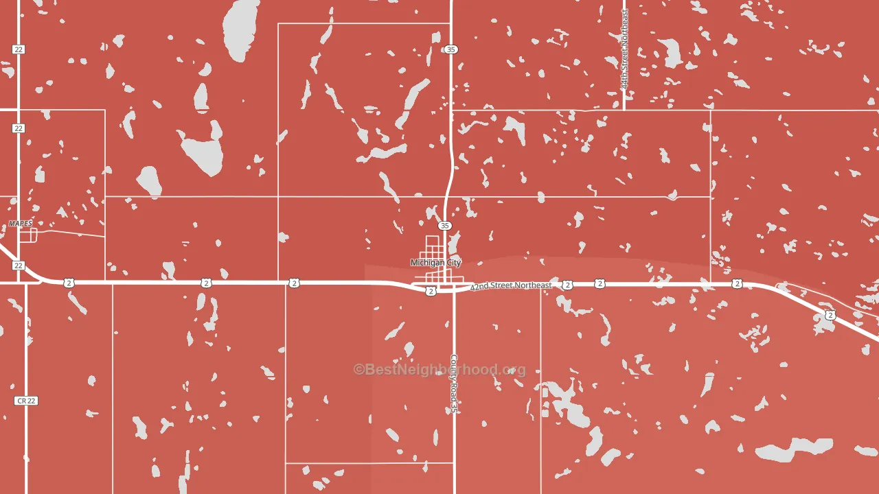 Michigan City, ND block-group political-lean map