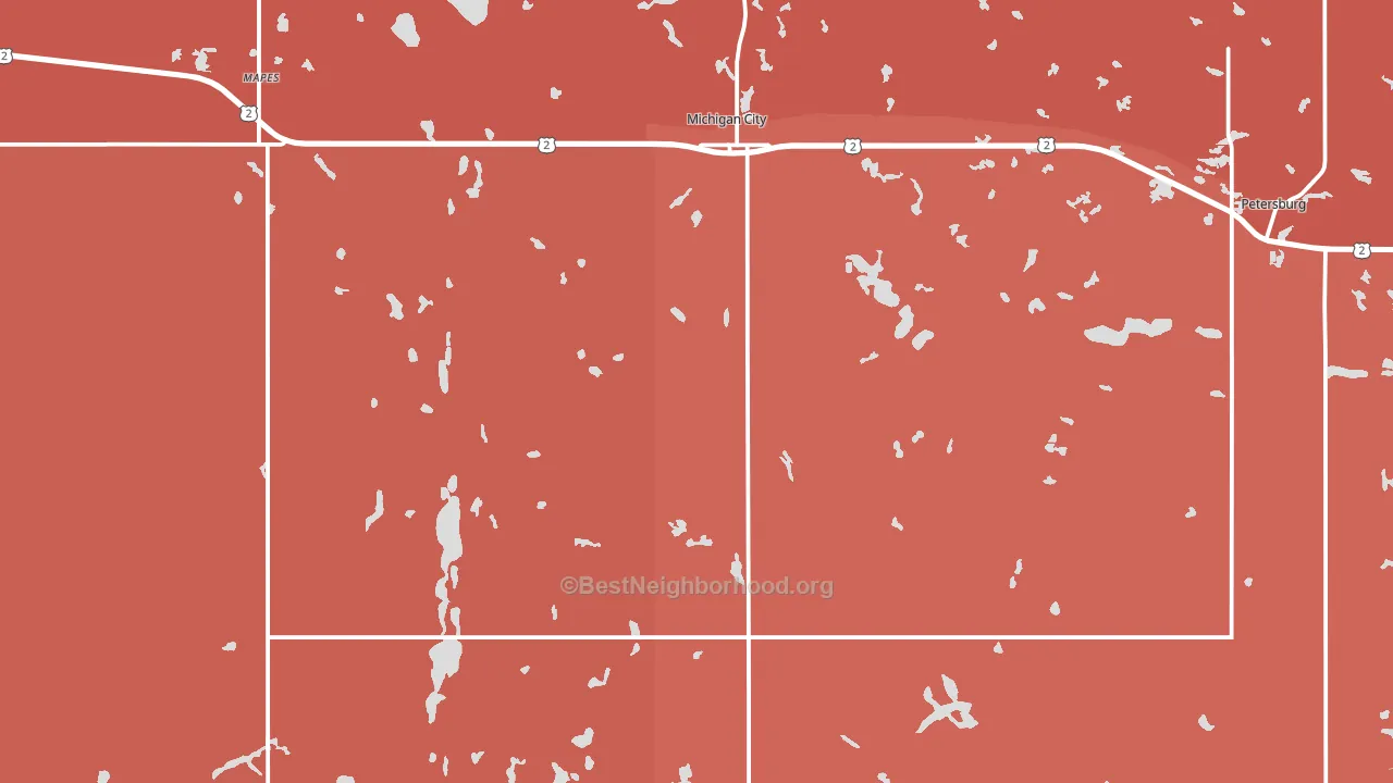 Michigan, ND block-group political-lean map