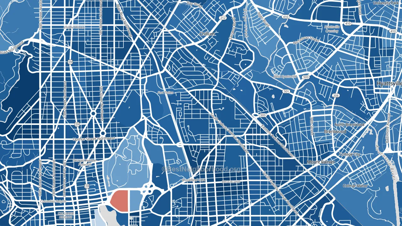 Michigan Park, Washington, DC block-group political-lean map