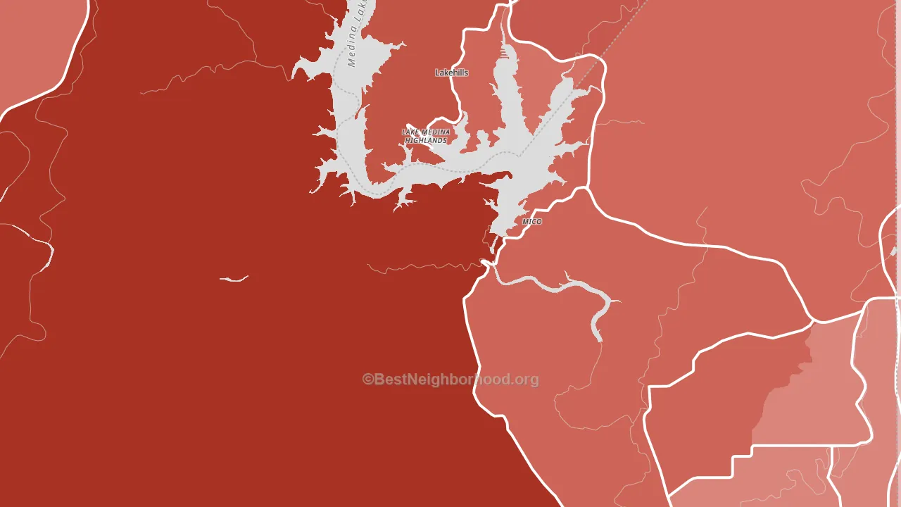 Mico, TX block-group political-lean map