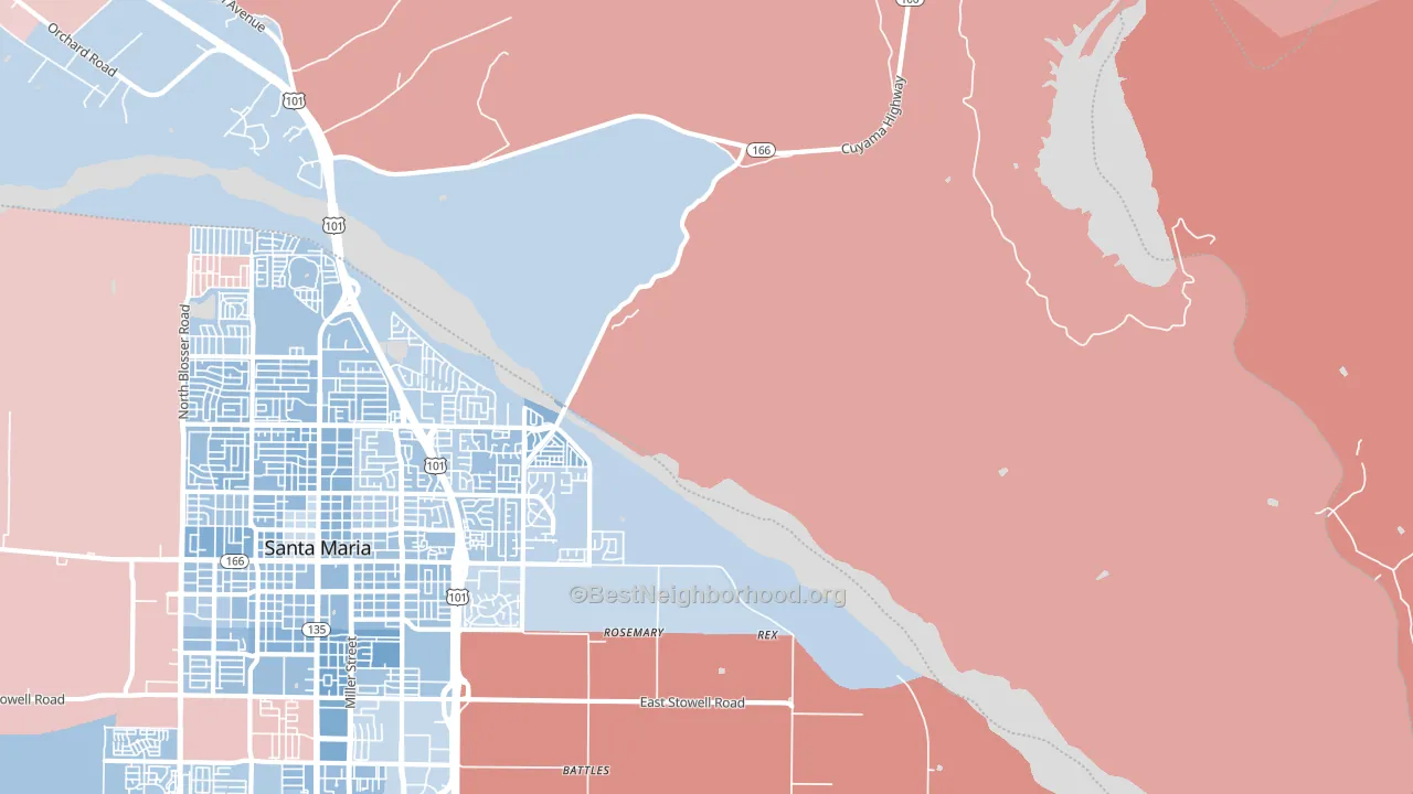 Midco, CA block-group political-lean map