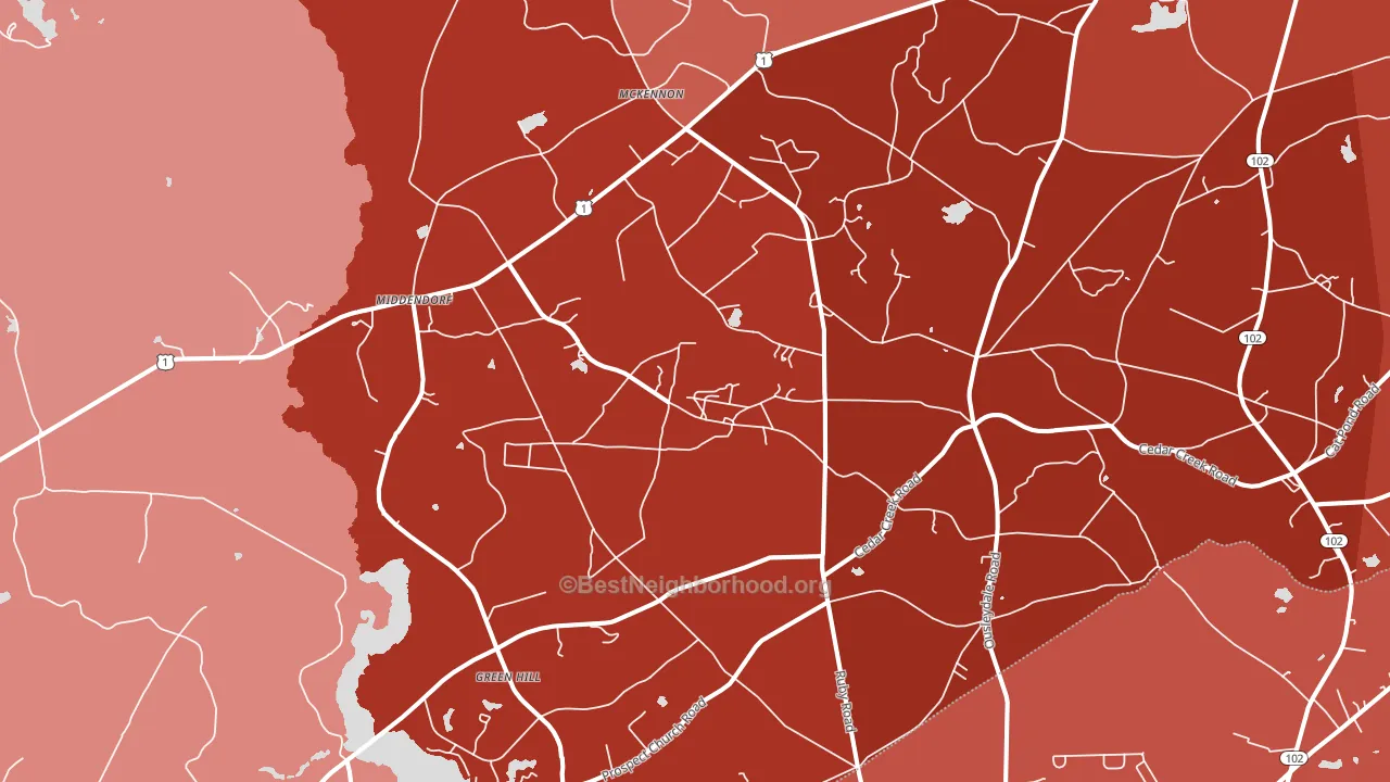 Middendorf, SC block-group political-lean map