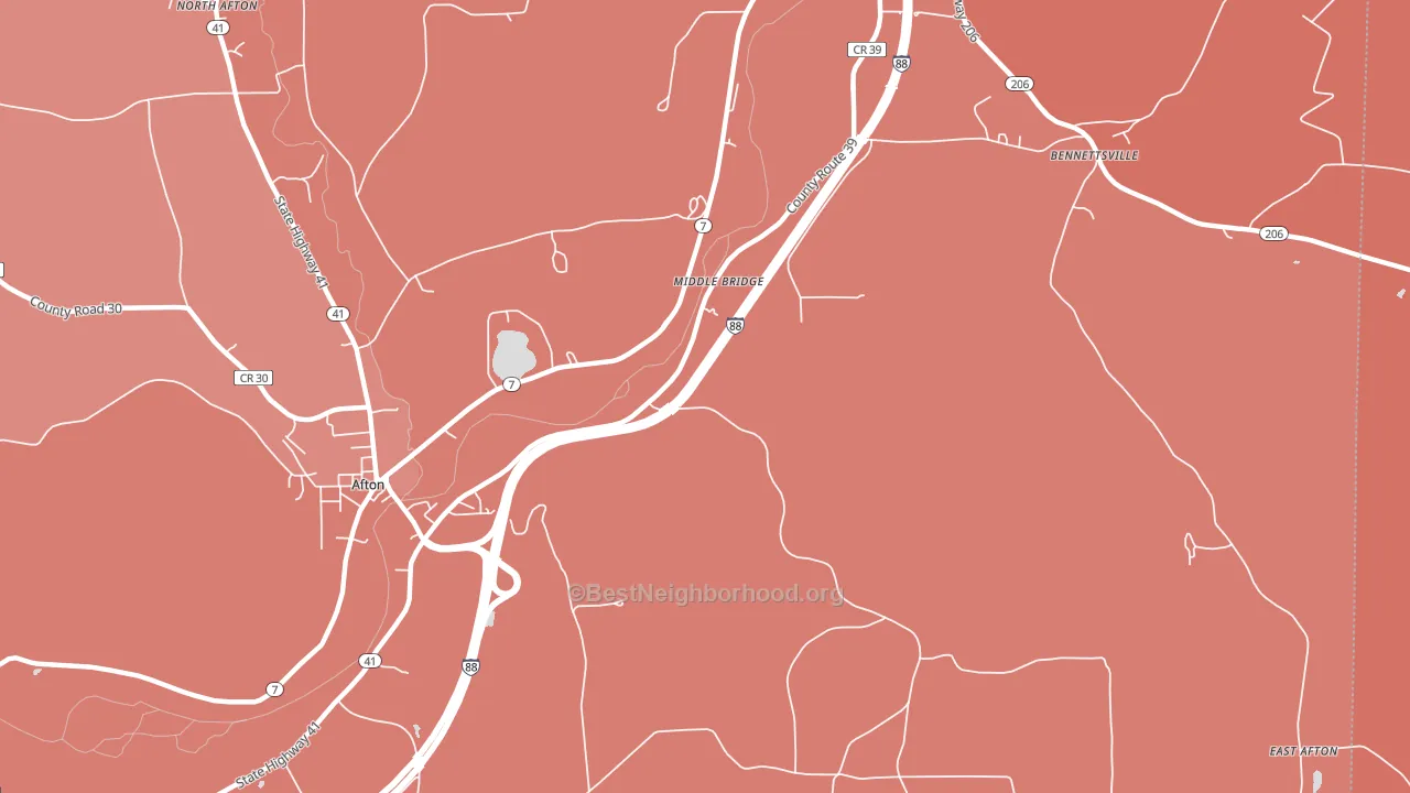 Middle Bridge, NY block-group political-lean map