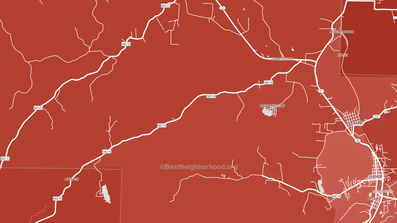 Middle Brook, MO block-group political-lean map