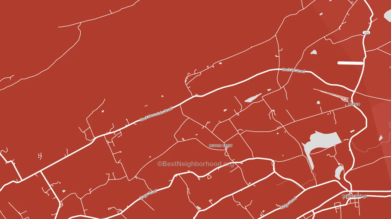 Middle Creek, PA block-group political-lean map
