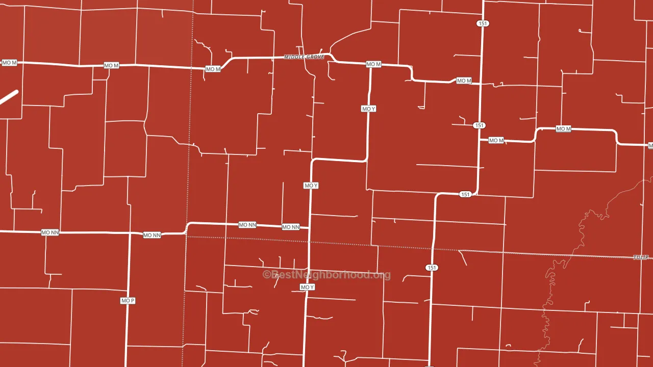 Middle Grove, MO block-group political-lean map