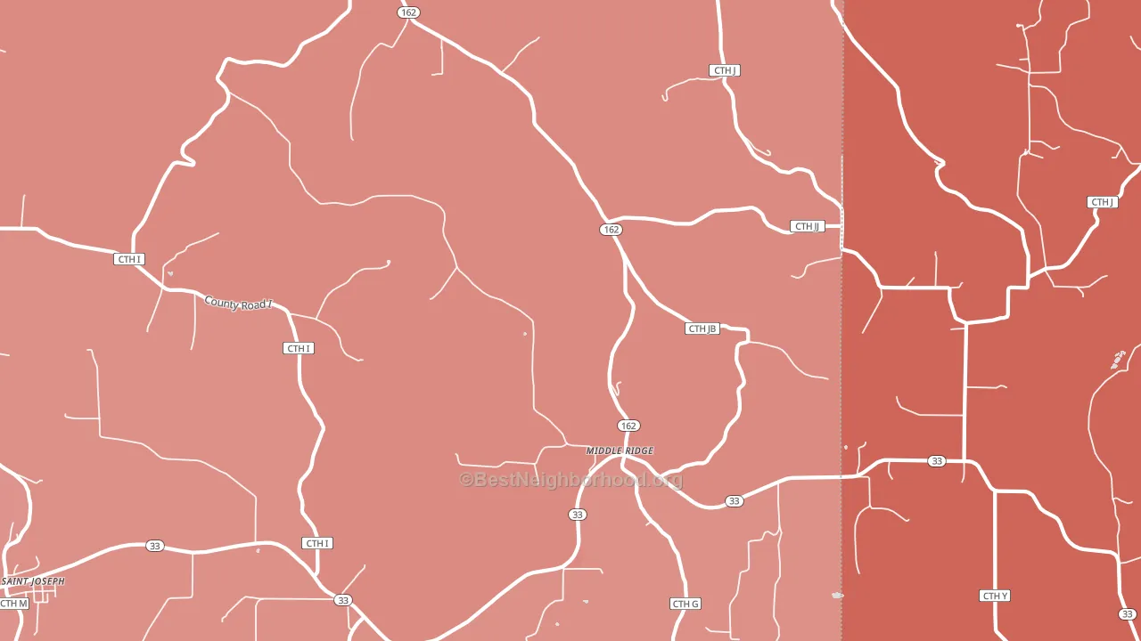 Middle Ridge, WI block-group political-lean map
