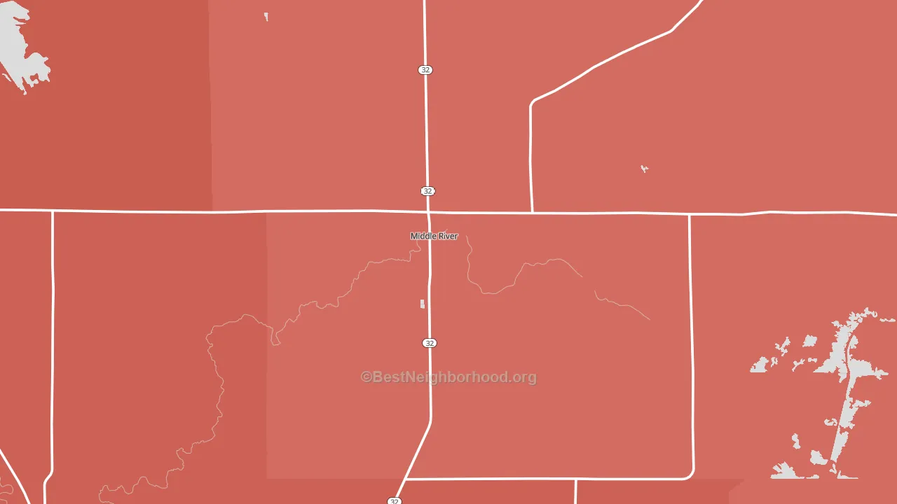 Middle River, MN block-group political-lean map
