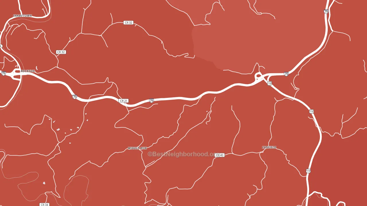 Middle Run, WV block-group political-lean map