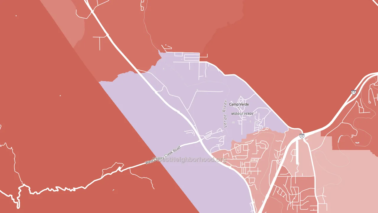 Middle Verde, AZ block-group political-lean map