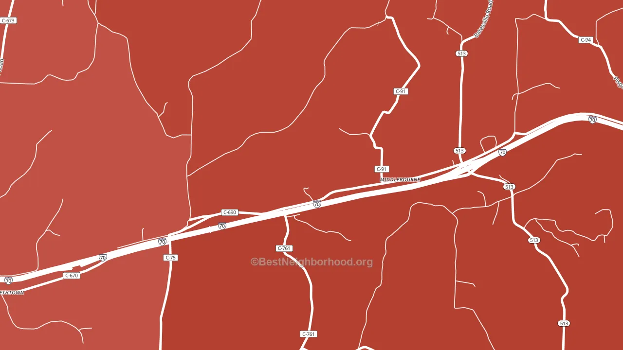 Middlebourne, OH block-group political-lean map