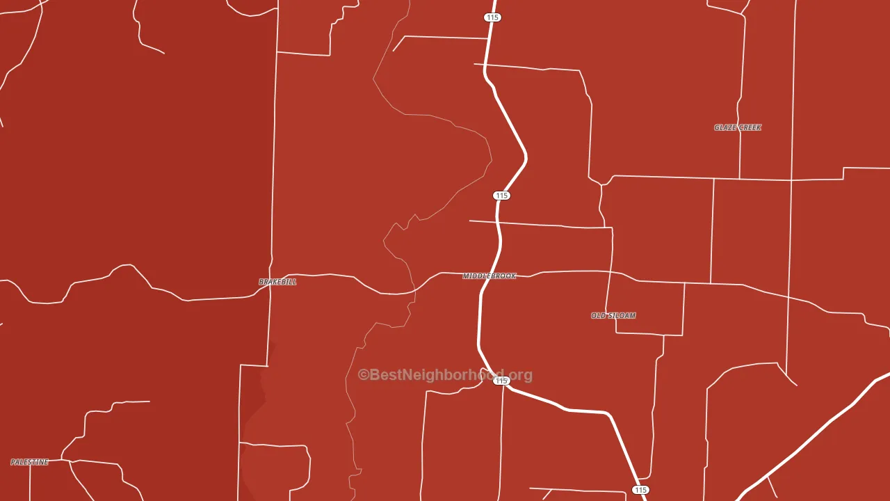Middlebrook, AR block-group political-lean map