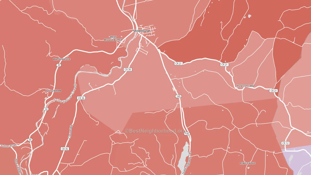 Middleburgh, NY block-group political-lean map