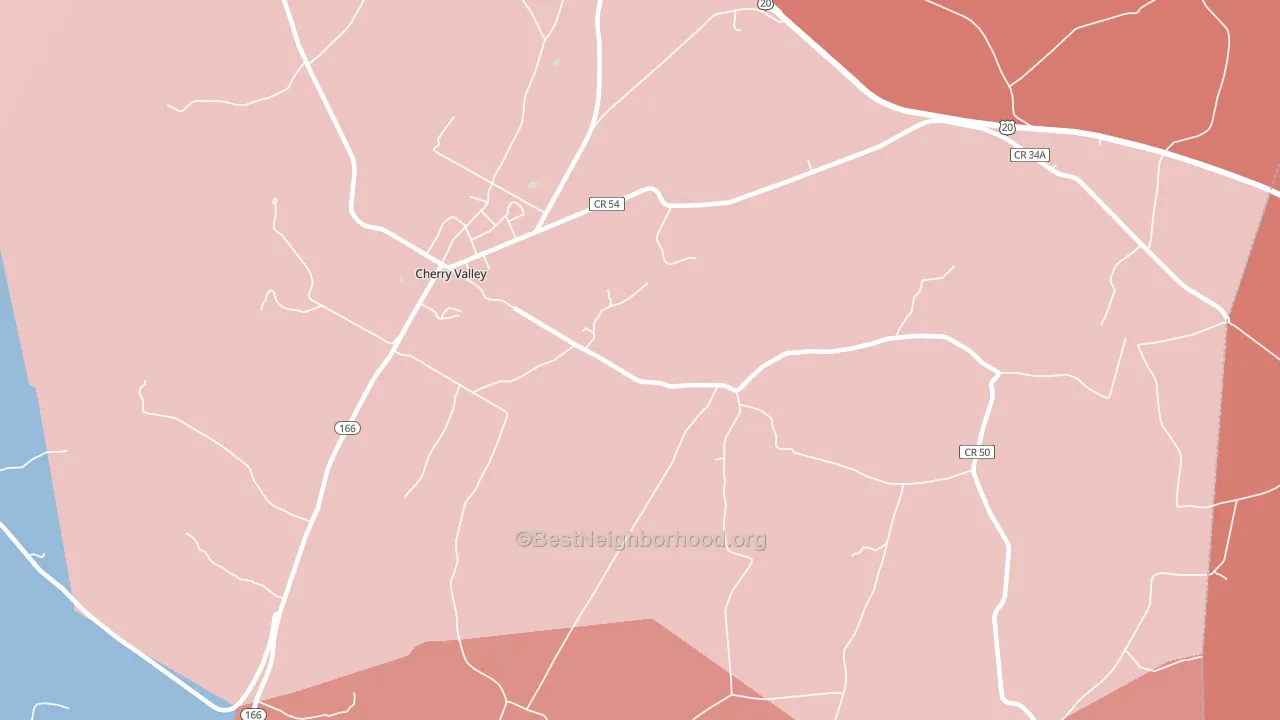Middlefield Center, NY block-group political-lean map