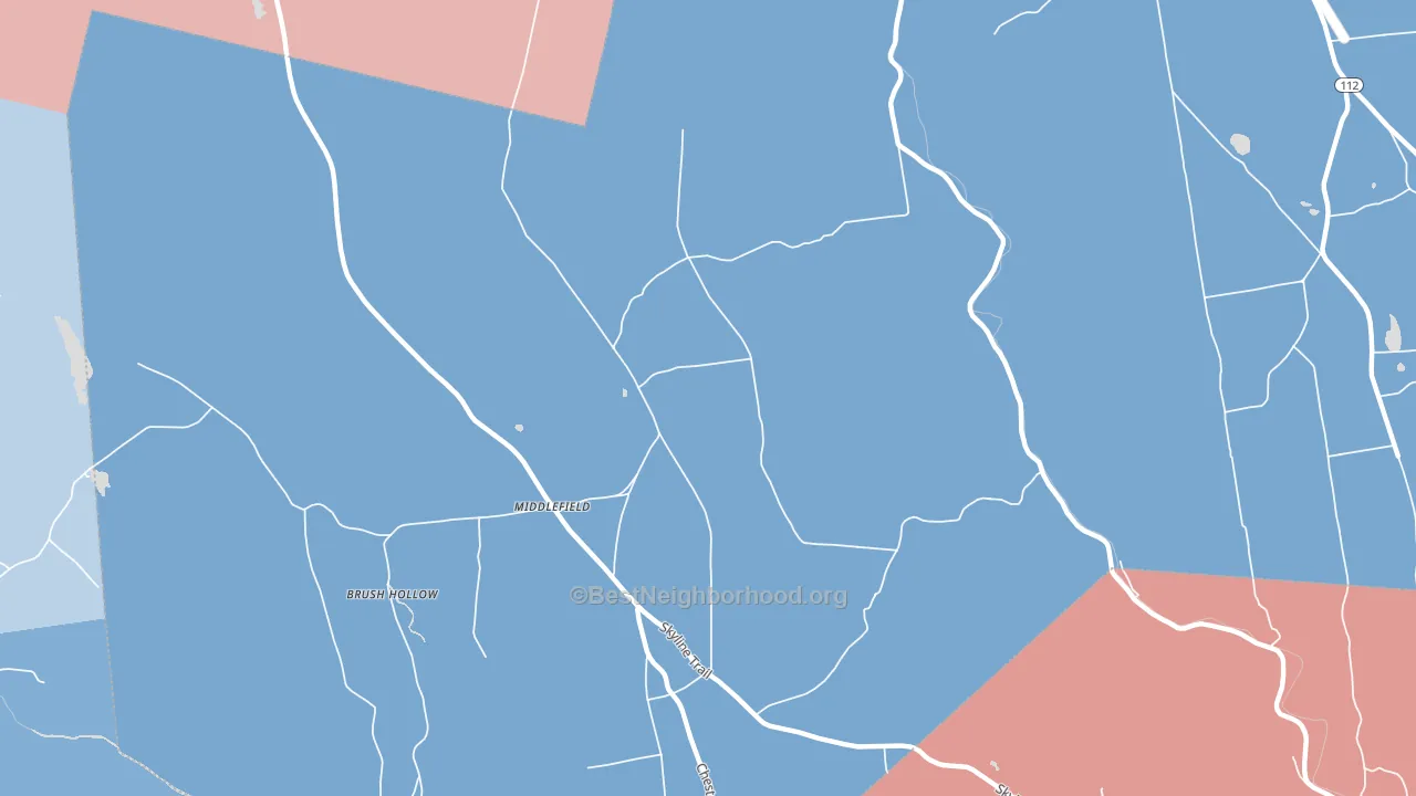 Middlefield, MA block-group political-lean map
