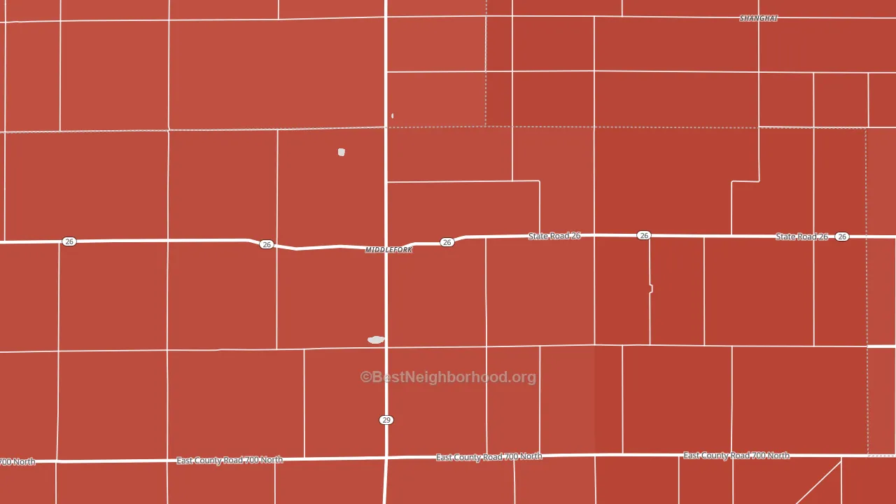Middlefork, IN block-group political-lean map