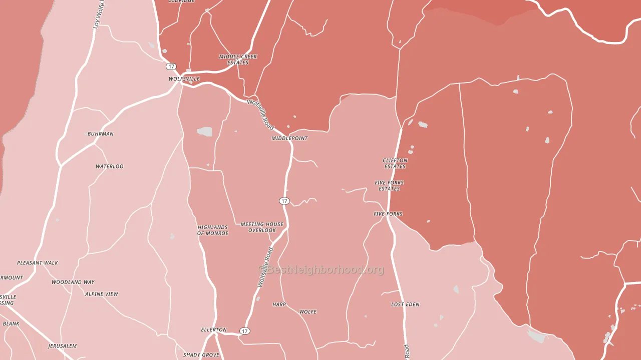 Middlepoint, MD block-group political-lean map
