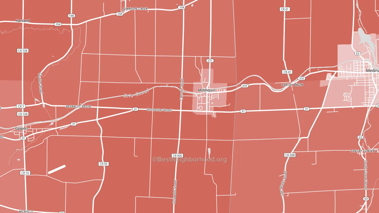 Middleport, NY block-group political-lean map
