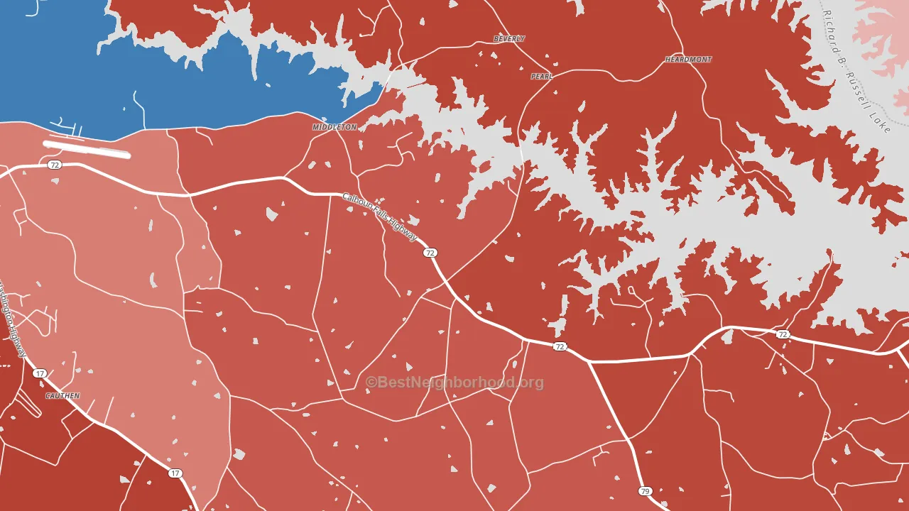 Middleton, GA block-group political-lean map