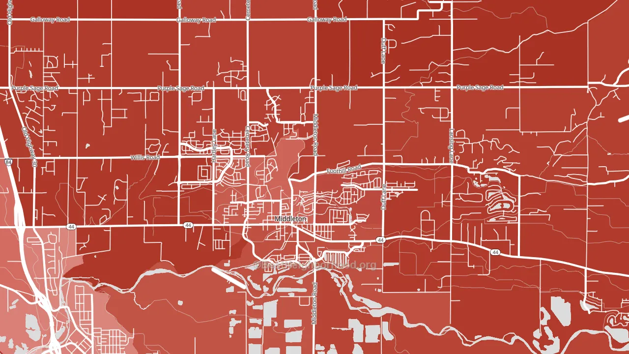 Middleton, ID block-group political-lean map