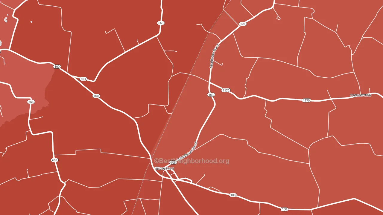 Middleton, KY block-group political-lean map